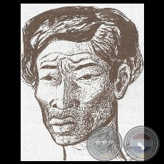 ROSTRO - ESTUDIO - Dibujo a tinta sobre papel de ANDRÉS GUEVARA